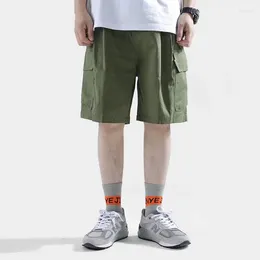 Men's Shorts Loose and Thin Five-piece Trousers Military Green Overalls Summer Sports Casual Pants Streetwear Drawstring