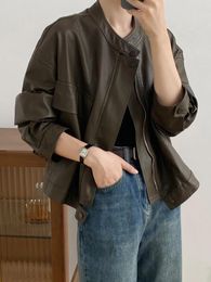 Women's Leather PU Motorcycle Jacket For Women - Autumn Korean Style Versatile Short-Length That Is Trendy And Stylish