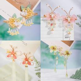 Hair Clips 1 Pair Glazed Osmanthus Flower Clip Cute Children's Headwear Year Hanfu Accessories