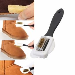 Spazzola per scarpe per pulizia a 3 lati Detergente per scarpe in plastica a forma di S per scarpe da neve in pelle scamosciata Strumenti puliti per la casa