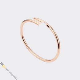 nail bracelet jewelry designer for women designer bracelet Titanium Steel Bangle Gold-Plated Never Fading Non-Allergic, Rose Gold Bracelet; Store/21417581