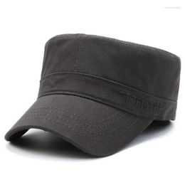 Berets Adjustable Size Men's Cotton Military Hats 2023 Spring Autumn Men Flat Cap Snapback Hat Male Bone Simple Casual Navy Caps