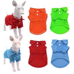 Dog Apparel Summer Pet Clothing Candy Colour POLO Shirt Teddy Dogs Cats T-Shirt Short Sleeve Chihuahua Casual Wear Clothes Pets Supplies