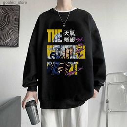 Herren Hoodies Wetterbericht Anime Sweatshirts Jojos Bizarre Adventure Manga Grafik übergroße Männer Pullover Tracksuit Frauen Top Winter