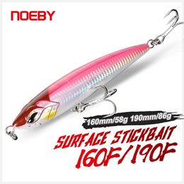 Baits Lures NOEBY Topwater Stickbait Pencil Fishing Lure 160mm 58g 190mm 86g Floating Wobbler Artificial Hard Bait for GT Sea 231023