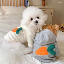 Dog Apparel Cartoon Carrot Hoodie Pet Clothing Cute Small Dogs Clothes Cotton Thermal Warm Autumn Winter Fashion Boy Girl Cats Costume