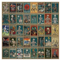 52Pcs Skeleton Tarot Cards Stickers Skull Tarot Graffiti Stickers for DIY Luggage Laptop Skateboard Motorcycle Bicycle Stickers