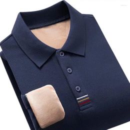 Men's Polos Male Polo Shirt Long Sleeve Men Embroidery Solid Colour Business Casual Cotton T-Shirt Autumn Winter Thickness Style