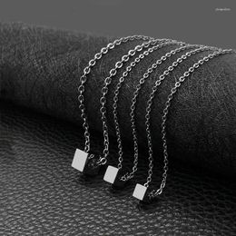 Pendant Necklaces Fashion Simple Geometric Three-dimensional Square Ffemale Titanium Steel Necklace Jewelry