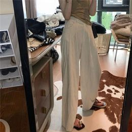 Women's Pants Linen Wide Leg Spring Summer Thin Korean Version Of High Waist Loose Casual Straight Slimming Mopping