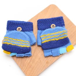 2023 New Winter Kids Warm Five Fingers Gloves Cute Colorful Mittens For 2-6 Years Old