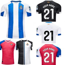 Club Team 23 24 RCD Espanyol Soccer 22 Martin Braithwaite Jersey 20 Edu Exposito 7 Javier Puado 21 Nicolas Melamed 11 Pere Milla 6 Leandro Cabrera Football Shirt Kits