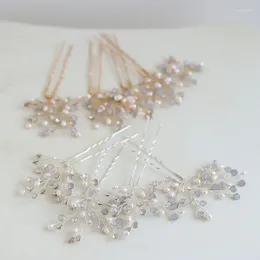 Hair Clips Floralbride Handmade Opal Crystal Freshwater Pearls Bridal Pin Set Wedding Sticker Women Jewellery Accessories