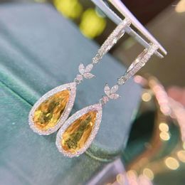 Stud Earrings HN Fine Jewellery 18K Gold AU750 Nature Green Beryl 5.08ct Diamonds Gemstones Female Gift Women Earring