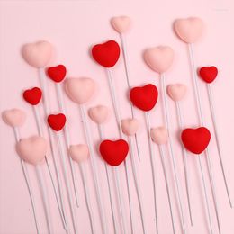 Festive Supplies Happy Valentine's Day Cake Decorative Ornament Romantic Soft Glue Pink Red Love Topper Propose Confession Birthday