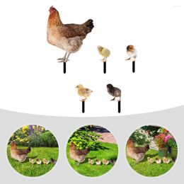 Garden Decorations 5 Pcs Chicken Card Ornaments Yard Japanese Decor Accessory Out Door Insert Accessories