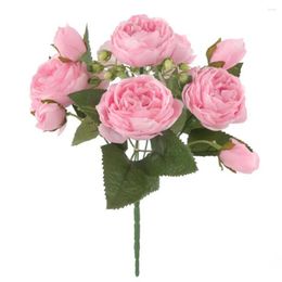 Decorative Flowers Artificial Silk Peony Bouquets Fake Rose Big For Wedding Party Office El And Home Decoration