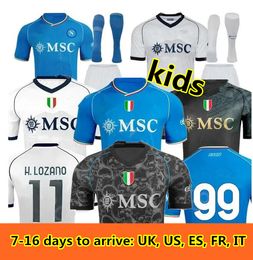 23 24 kids NAPOLI soccer jerseys kit Maglia Naples 23 24 ZIELINSKI ANGUISSA OLIVERA KVARATSKHELIA FOOTBALL SHIRT OSIMHEN LOZANO SSC