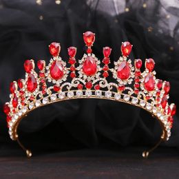 Hair Clips KMVEXO Baroque Wedding Crystal Tiaras Headband Elegant Headwear Prom Accessories Bridal Crowns Party Festival Jewellery