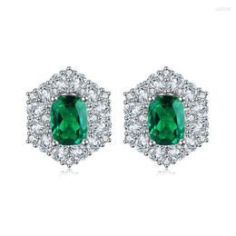 Stud Earrings 2023 Fashion Earring Lab Grown Emerald 925 Sterling Silver Jewelry