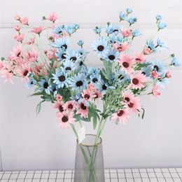 Decorative Flowers High Simulation Chrysanthemum 5-fork Rural Pography Tool Daimori Wedding Home Indoor Living Room Decoration