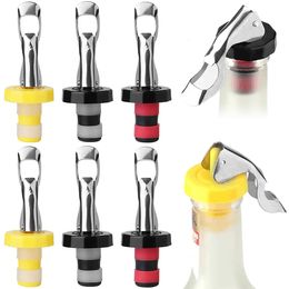 Bar Tools 6Pcs Wine Stoppers Sealed Vacuum Bottle Stopper Reusable Storage Cap Plug Champagne Kitchen Accessories 231023