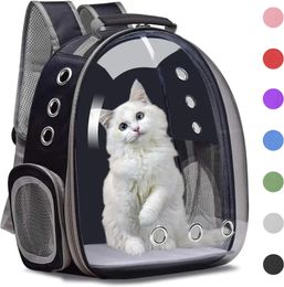 Transportadora para gatos Bolsa de ombro para animais de estimação ao ar livre Transportadora portátil para cães e gatos Mochila transparente e respirável adequada para cães pequenos e gatos