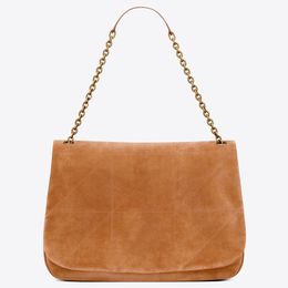 Suede Leather Handbags Chain Hobo Crossbody Shoulder Underarm Bag Envelope Shopping Bags Handbag Purse Women Vintage Caramel color Fashion Removable strap