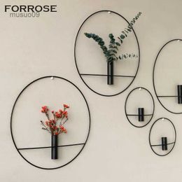 Vases Nordic Hydroponic Test Tube Metal Wall Hanging Vase Wall Decor Living Room Plant Hanging Vase Home Decorations for Living RoomL23/10/23