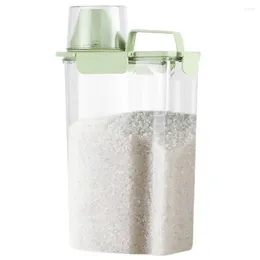 Storage Bottles 3L Rice Container With Measuring Cup Clear Airtight Lid Handle Flour Bean Cereal Grain Food Box Holder Bin For Kitchen