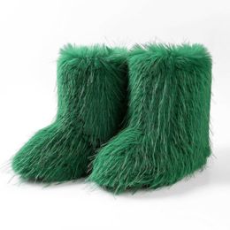 Boots New Long Sleeve Fur Winter Fashion Spicy Girl Snow Outdoor Imitation Raccoon Mid