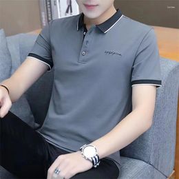 Men's Polos Short-Sleeved POLO Shirt Men 2023 Summer Lapel Cotton T-Shirt Casual Business Embroidered Top