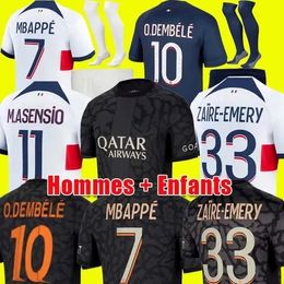 XXXL XXL 23 2024 MBAPPE DEMBELE HERNANDES KOLO MUANI soccer jerseys HAKIMI SKRINIAR 23 24 Maillots football shirt 2023 men kids kit sets uniform enfants