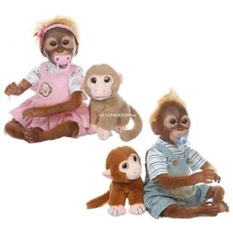 Dolls 20.5 inch 52 for cm Baby Dolls Lovely Monkey for Doll Soft Silicone Cotton Body Comfortable Mohair Realistic Set Dropship 231023