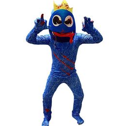 Cosplay Rainbow Friends Blue Monster Wiki Zenti Jumpsuit Horror Game Boys Bodysuit Halloween Christmas Kids Costume