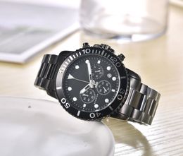 Men's Watch 2023 Men's Luxury Quartz Watch The Functions Can Work Fashion Leisure 6 Needle Multifunctional Calendar Waterproof Steel Band Watches TISS-01