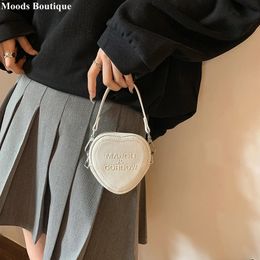 Evening Bags MOODS Mini Heart Purse For Women Latest Designer Purses And Handbags PU Leather Small Coin Lipstick Shoulder Crossbody Bag 231019