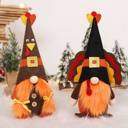 New Thanksgiving turkey doll decorations, faceless doll dolls, home scenes, atmosphere, and decorative items
