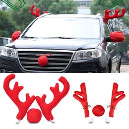 Other Festive Party Supplies Car elk antlers Christmas Decorations Universal Decorative Ornaments Reusable Red nose Multipurpose Auto Decor 231023