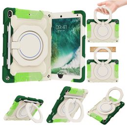 Shoulder Strap Rainbow Color Silicone Tablet Case for iPad Pro 10.5'' Air3 360 Rotating Handy 3 in 1 Portable Full Protective Soft Bumper Rugged Armor Kickstand Shell