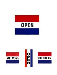 Red White Blue Welcome Cold Beer Vertical Open Flag Retail Direct Factory Whole 3x5Fts 90x150cm Polyester Banner Indoor Outdoo4906131