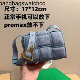 BottegassVenetas Bags Cassette 5A Genuine Leather Woven Autumn and winter new denim mini pillow classic niche mesh red high beauty mini versatile