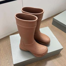 Ankle boots balenciashoes High Canister Rain Boots Women's High Rise Thick Sole Joint Shoes Anti slip Waterproof Rain Shoes Rubber Long Boots Women's Z8HAL