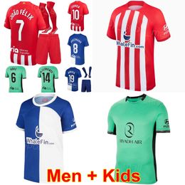 Man Youth Club Soccer Atletico Madrids Jersey Set 19 MORATA 7 GRIEZMANN 10 CORREA LLORENTE 22 HERMOSO NIGUEZ WITSEL MOLINA DE PAUL AZPILICUETA Football Shirt Kits