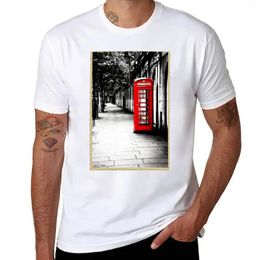 Men's Polos London Calling - Red Telephone Booth Classic British Phone Box T-Shirt Short T Shirts For Men Cotton