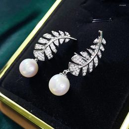 Dangle Earrings COASHI Graceful For Women Imitation Pearl Accessories Wedding Shiny CZ Jewellery Stylish Mother's Day Gift