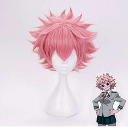 My Boku No Hero Academia Mina Ashido Cosplay Wig Costume Men Women Short Synthetic Hair Party Role Play Wigs