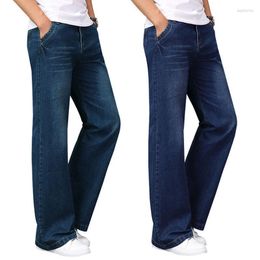 Men's Jeans Men's Spring Big Flared Mens Boot Cut Denim Pants Loose Fashion Clothing Designer Classic Blue Black Trousers Large Size 28