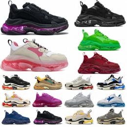 Designer Casual Shoes Top Balencaigaities triple s sneaker casual shoes Clear Sole Bubble bottom platform black white grey red pink blue green mens sp 65GE#