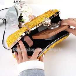 Lady Wedding Wedding Amarelo de Luxo de Luxo Bolsa Designer Bolsa